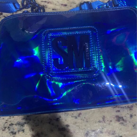 Steve Madden Iridescent Blue crossbody adjustable strap w/ many compartmentsNew - Picture 2 of 8